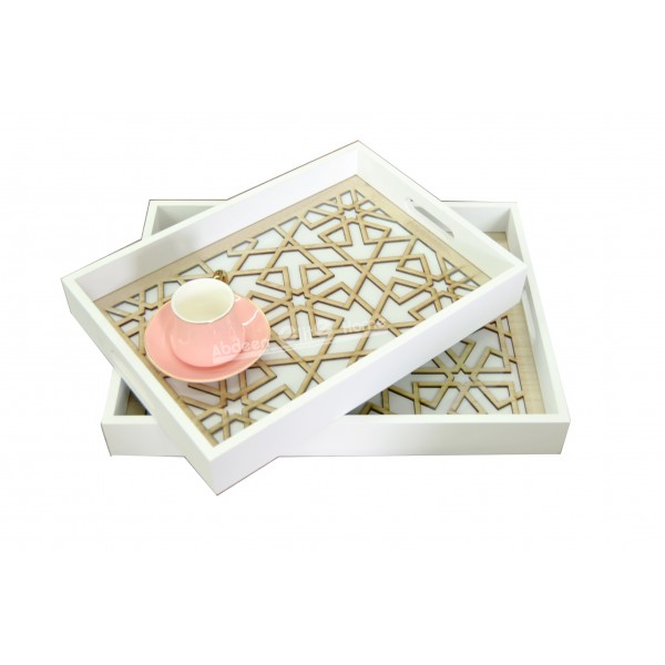 طقم 2 صينية مستطيل اطار خشب,9201266 طقم 2 صينية مستطيل اطار خشب,9201266