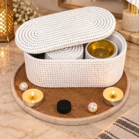طقم 2 مبخرة علبة فخار ابيض مجدل 9244079