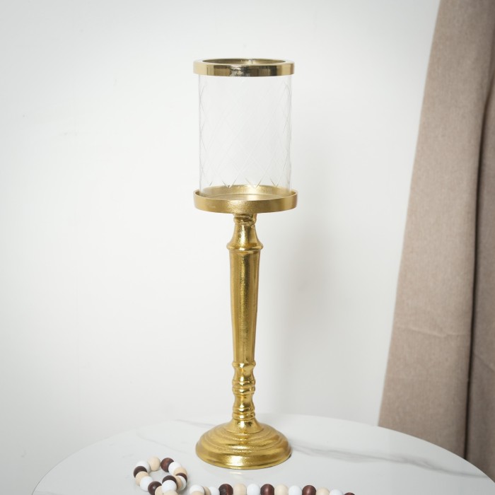 شمعدان نيكل ذهبي هندي LO 8239226