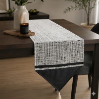 رنر طاولة قماش ابيض اسود160*30سم 9252419