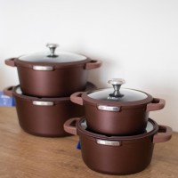 طقم طناجر 8قطع  JULIA MOCHA JU1282