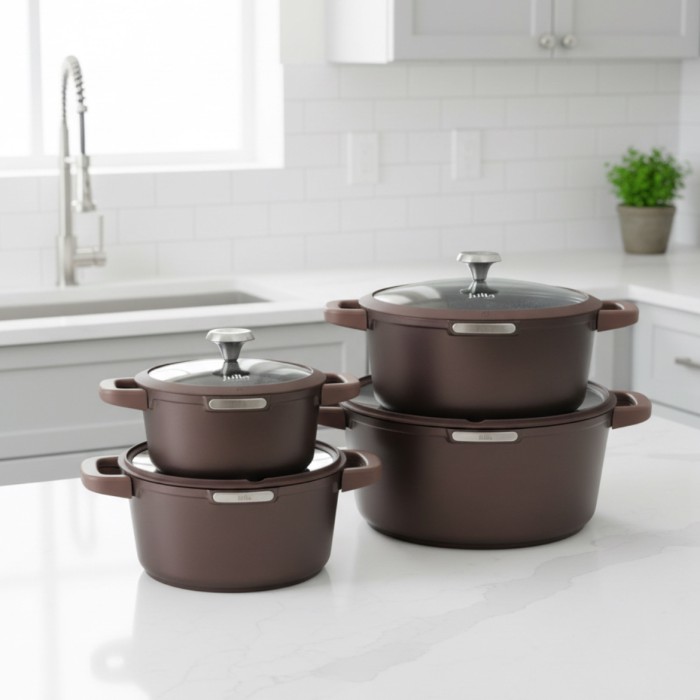 طقم طناجر 8قطع  JULIA MOCHA JU1282