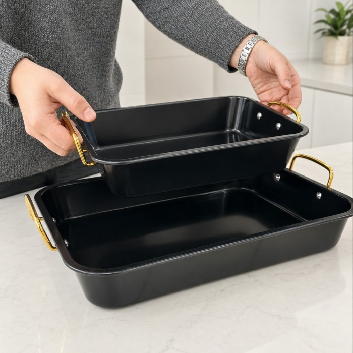 طقم 2 صينية فرن مستطيل شوي 1766 ahome