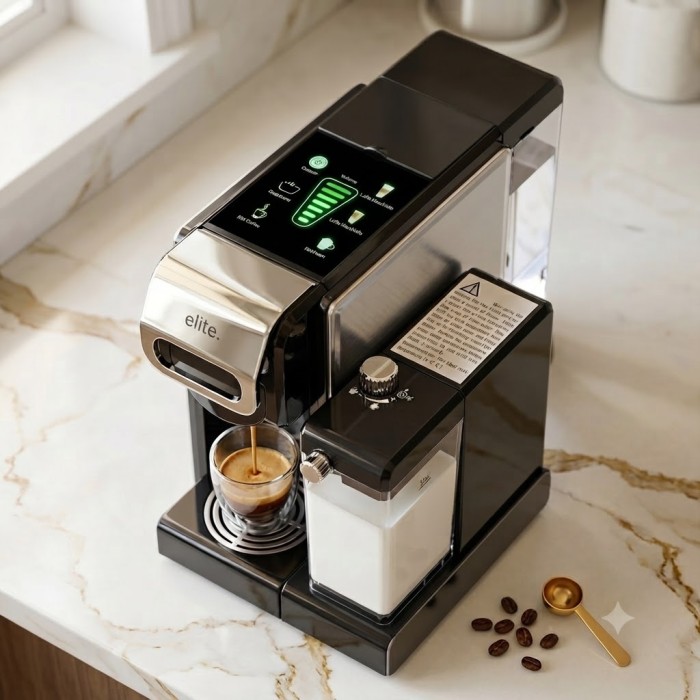 ماكنة قهوة مع حليب elite baristo 9258821
