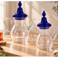 ابريق شاي زجاج غ ازرق 800مل nama 3214
