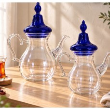 ابريق شاي زجاج غ ازرق 800مل nama 3214
