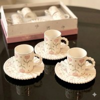 طقم 6 فناجين قهوة مورد 