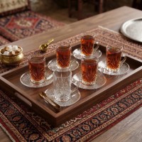 طقم 6استكانة شاي شفاف 4اشكال 9252900