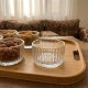 طقم 6 صحون مكسرات حزوز اطار ذهبي -شكر