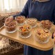 طقم 6 صحون مكسرات حزوز اطار ذهبي -شكر