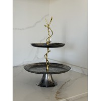 مضيفة طبقتين ستانلس برش 8239379 ELEGANT