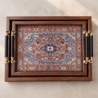طقم 2صينية خشب مزخرف 9262021