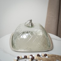 قالب كيك زجاج ق نيكل فضي هندي LO 8239241