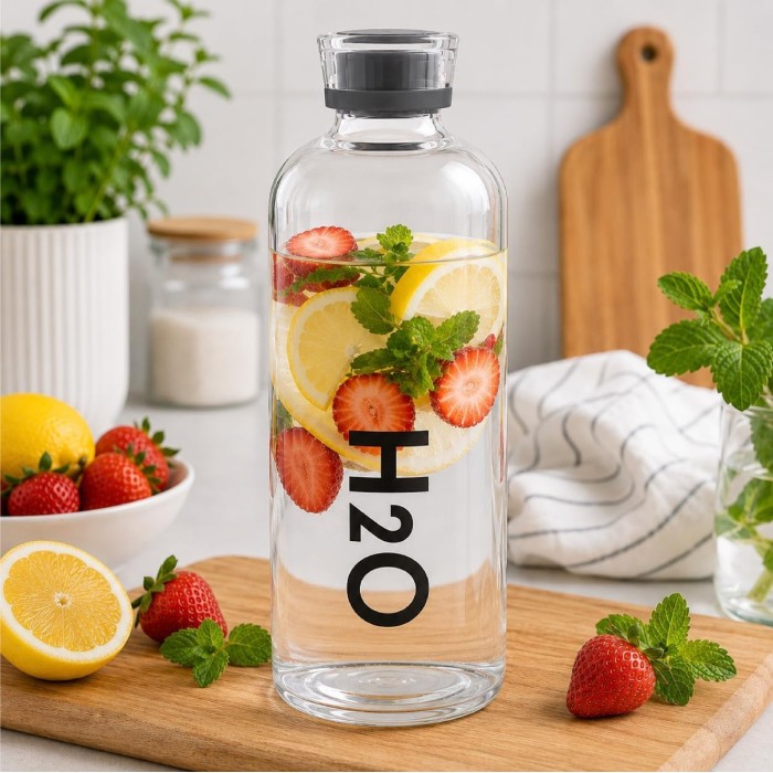 قنينة ماء زجاج H2O 750 مل 9262309