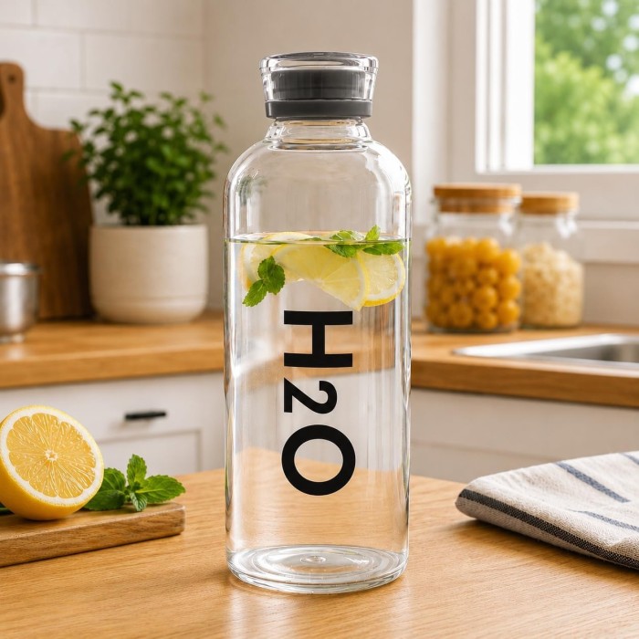 قنينة ماء زجاج H2O 750 مل 9262309