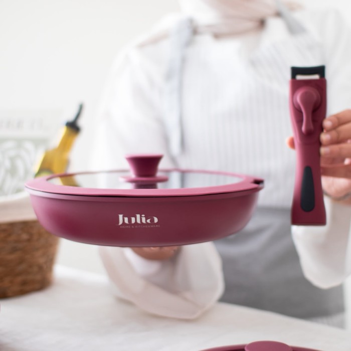 طقم طناجر 9ق يد خمري JULIA TEC JU4101