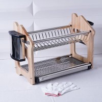 مشك صحون خشب ستانلس طبقتين 9260345