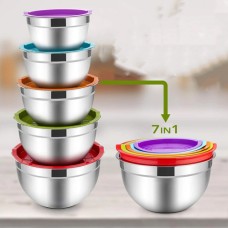 طقم 7 جاط ستانلس غطاء ملون 9261866