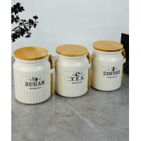 طقم سكر شاي بورس  غطاء بامبو 9252339 SOFY