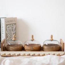 طقم3صحون مكسرات ق خشب هندelegant 9258168