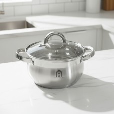 طنجرة ستانلس غطاء زجاج 16سم AHOME 925420