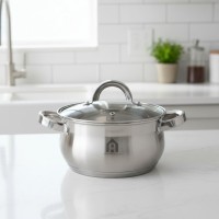 طنجرة ستانلس مع غطاء زجاج 20 سم – AHOME 9259422