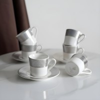 طقم 6 فناجين قهوة فضي بريق9259601 RJ