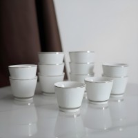 طقم 12 فنجان سادة فضي بريق 9259605 RJ