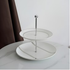 مضيفة دائري طبقتين فضي بريق 9259607 RJ