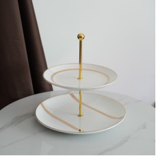 مضيفة دائري طبقتين ذهبي بريق 9259606 RJ