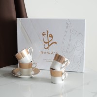 طقم 6 فناجين قهوة ذهبي بريق9259600 RJ