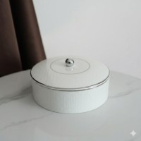 مضيفة دائري غطاء فضي بريق 9259611 