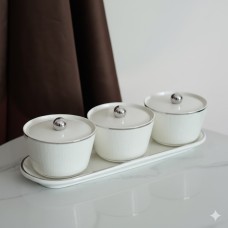 طقم 3 مكسرات ستاند فضي بريق9259617 RJ