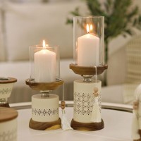 شمعدان قاعدة خشب رمضان 26  SO0026-28