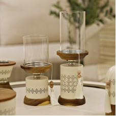 شمعدان قاعدة خشب رمضان 26  SO0026-27