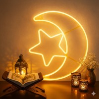 هلال رمضان مضيء – حجم كبير 60 سم 