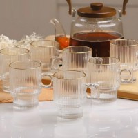 طقم 12 كاسة شاي زجاج مشكل دويك