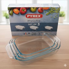 طقم 3 بايركس مستطيل pyrex 