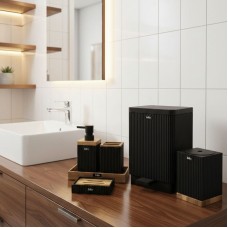 طقم حمام 6قطع اسود مربع JULIA 1125-3005