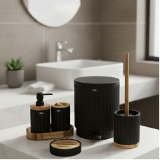 طقم حمام 6قطع اسود دائري JULIA 1125-3004