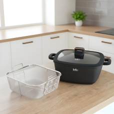 طنجرة قلي مربع28  ELITE pro black ju1216