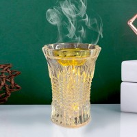 مبخرة كاسة زجاج مضيئ