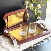 طقم 2صينية  يد ذهبي هندي ELEGANT 9258008