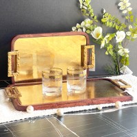 طقم 2صينية  يد ذهبي هندي ELEGANT 9258009
