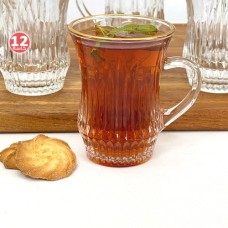 طقم 12 كاسة شاي اطار ذهب
