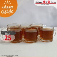 طقم 6 ماج زجاج شفاف يد حلقات