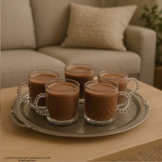 طقم 6 ماج زجاج شفاف يد حلقات