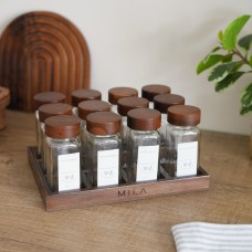 طقم 12مطربان بهار زجاج غطاء بني MILA  A853