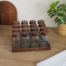 طقم 16مطربان بهار غطاء خشب بني MILA  A854