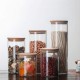 طقم 5 مطربان زجاج دائري غطاء بامبو
